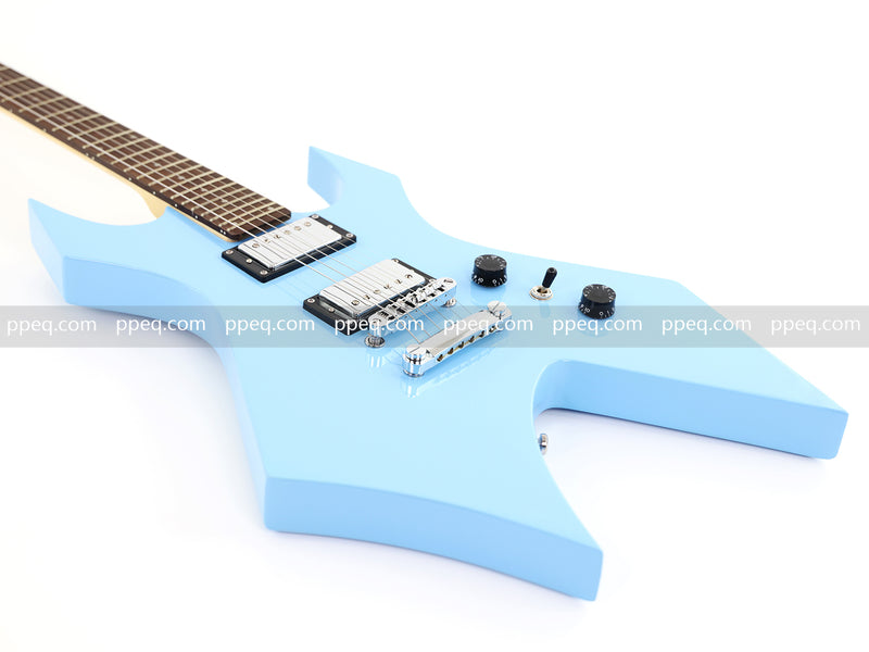 6-String Pastel Blue Gloss Finish Electric Guitar (HY-2501)