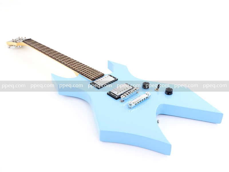 6-String Pastel Blue Gloss Finish Electric Guitar (HY-2501)