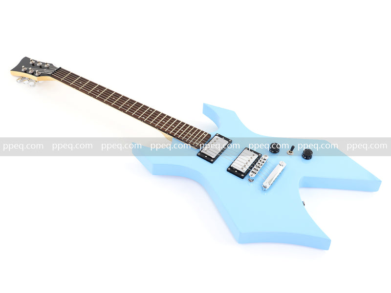 6-String Pastel Blue Gloss Finish Electric Guitar (HY-2501)