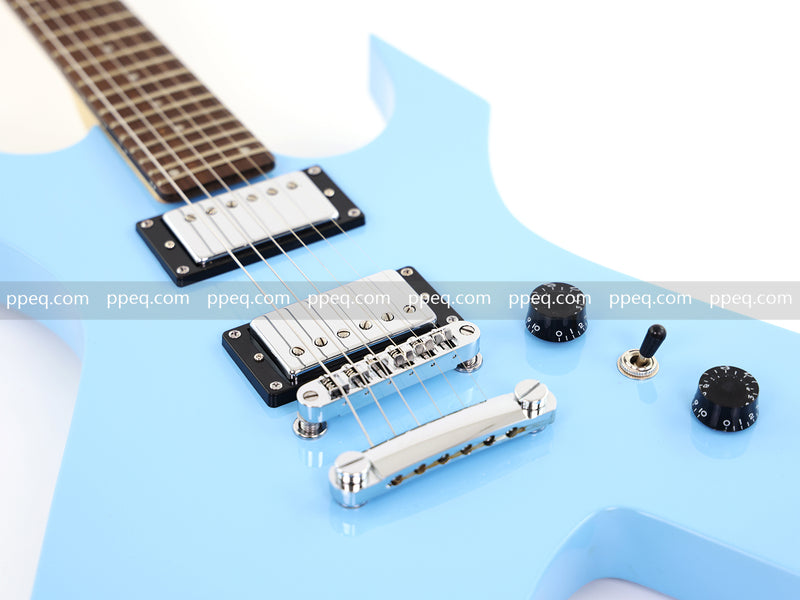 6-String Pastel Blue Gloss Finish Electric Guitar (HY-2501)