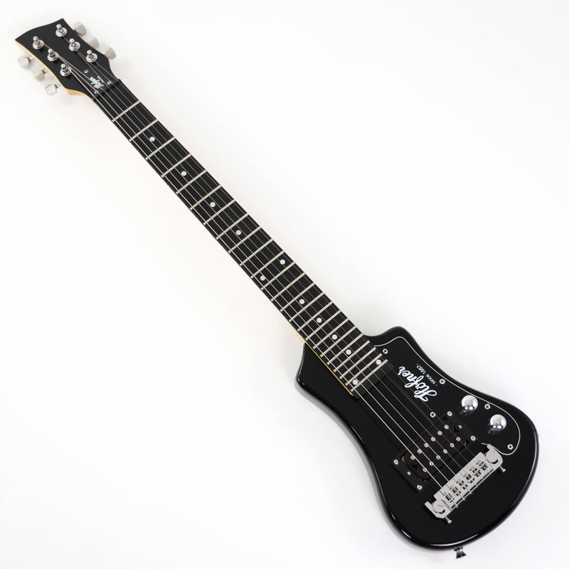 6-String Portable Short-Scale Electric Guitar with Black Glossy Finish (YMZ-265)