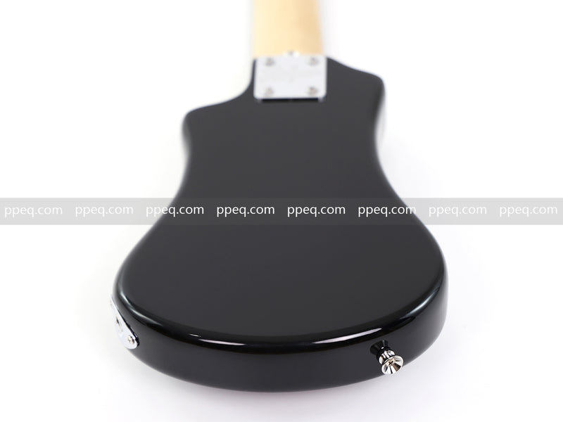 6-String Portable Short-Scale Electric Guitar with Black Glossy Finish (YMZ-265)