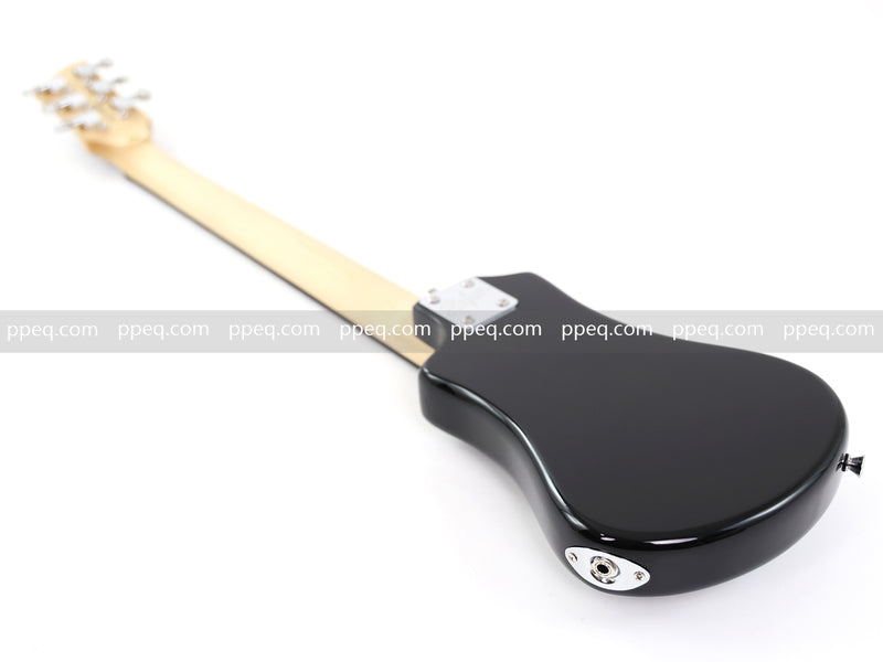 6-String Portable Short-Scale Electric Guitar with Black Glossy Finish (YMZ-265)