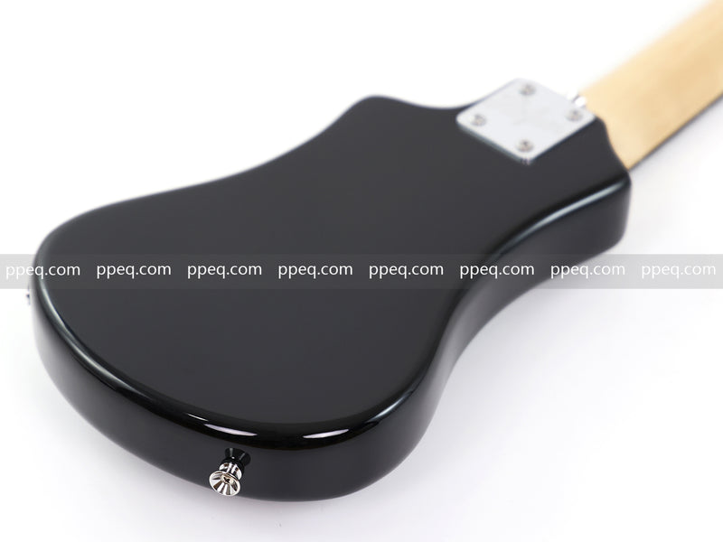 6-String Portable Short-Scale Electric Guitar with Black Glossy Finish (YMZ-265)