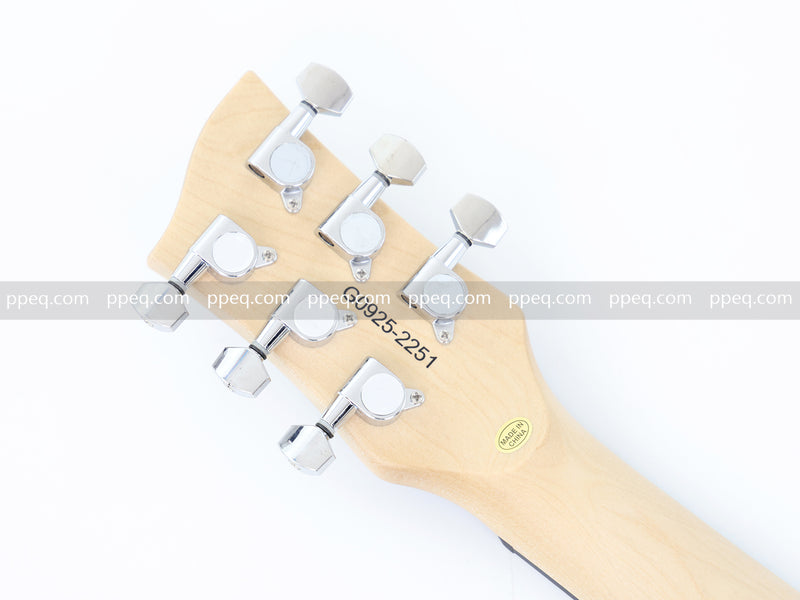 6-String Portable Short-Scale Electric Guitar with Black Glossy Finish (YMZ-265)