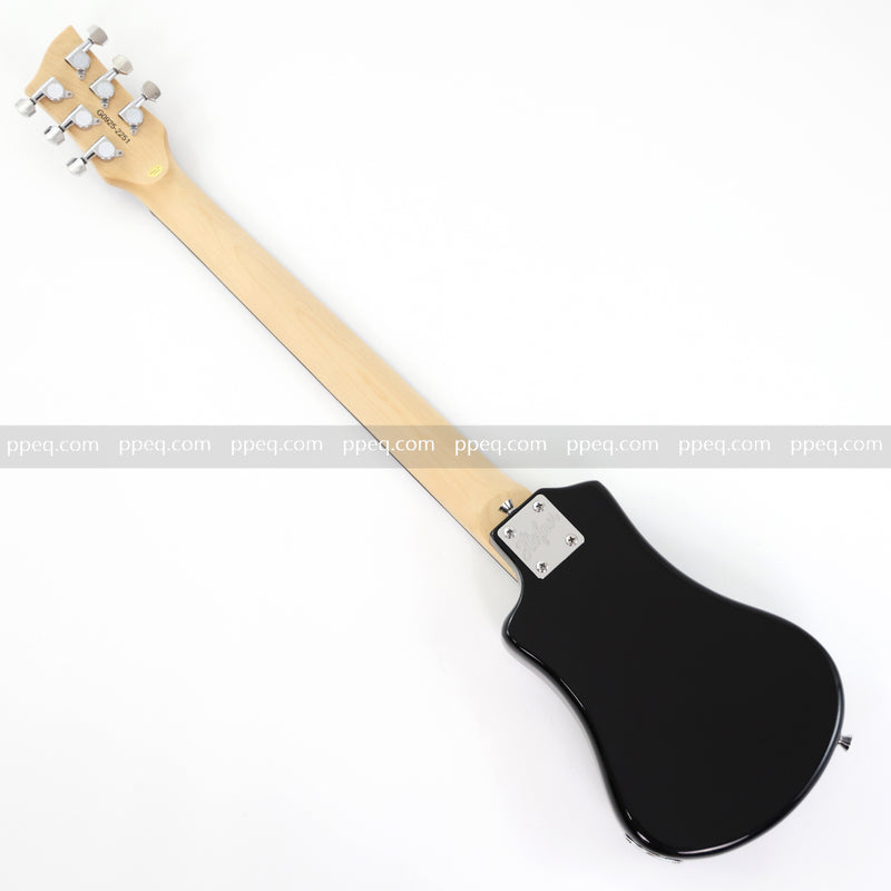 6-String Portable Short-Scale Electric Guitar with Black Glossy Finish (YMZ-265)