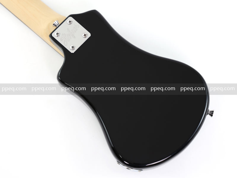 6-String Portable Short-Scale Electric Guitar with Black Glossy Finish (YMZ-265)