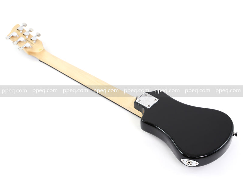 6-String Portable Short-Scale Electric Guitar with Black Glossy Finish (YMZ-265)
