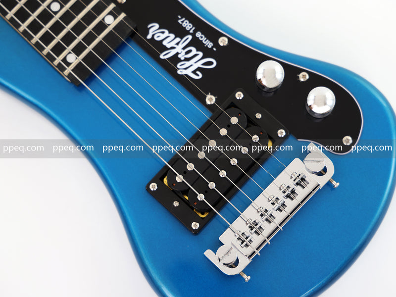 6-String Portable Short-Scale Electric Guitar with Metallic Finish (YMZ-263)