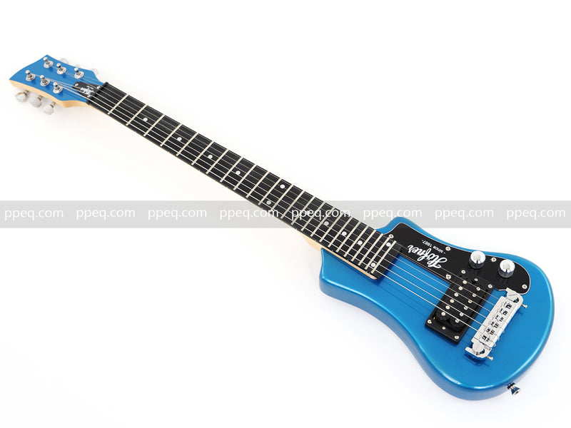 6-String Portable Short-Scale Electric Guitar with Metallic Finish (YMZ-263)