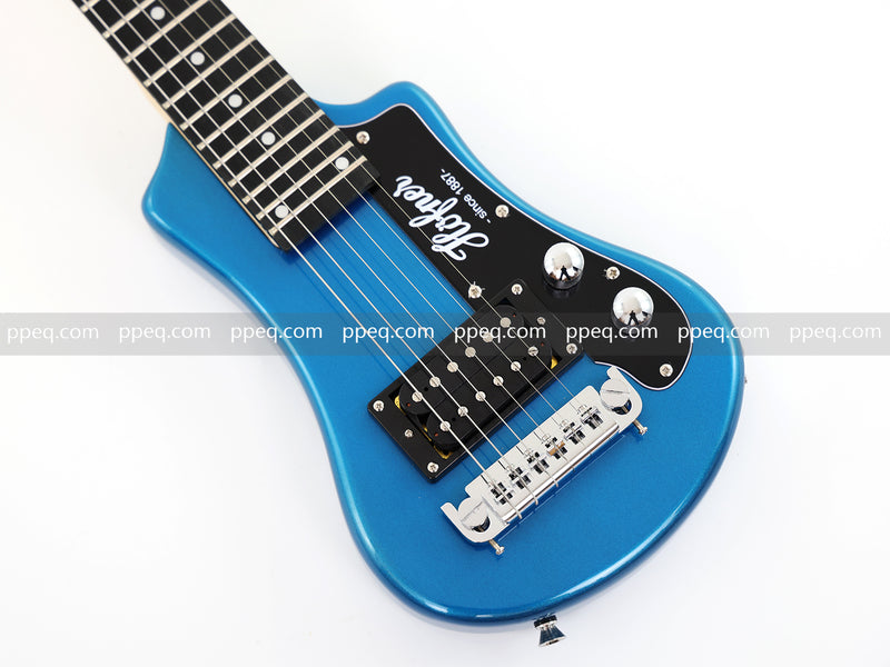 6-String Portable Short-Scale Electric Guitar with Metallic Finish (YMZ-263)