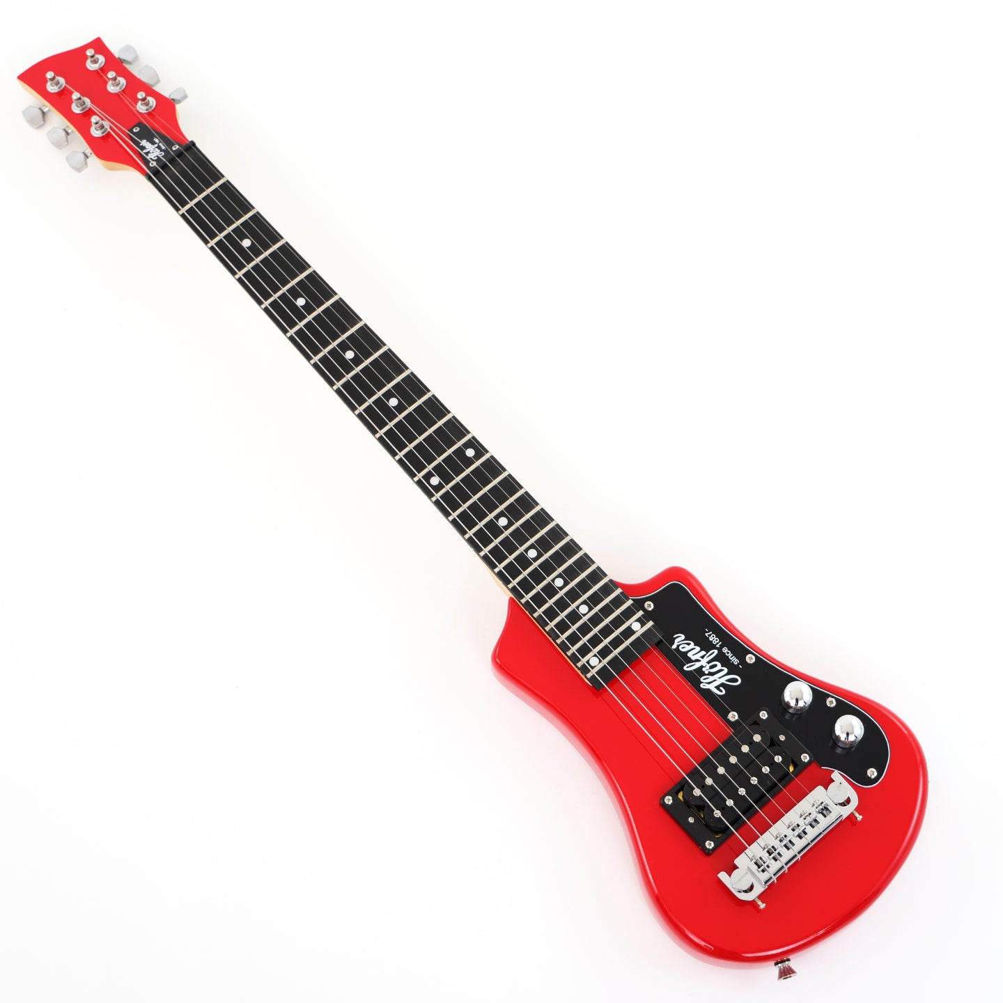 6-String Portable Short-Scale Electric Guitar with Red Glossy Finish (YMZ-264)