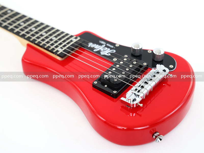6-String Portable Short-Scale Electric Guitar with Red Glossy Finish (YMZ-264)