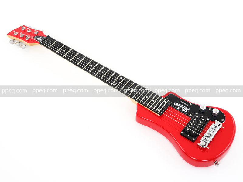 6-String Portable Short-Scale Electric Guitar with Red Glossy Finish (YMZ-264)