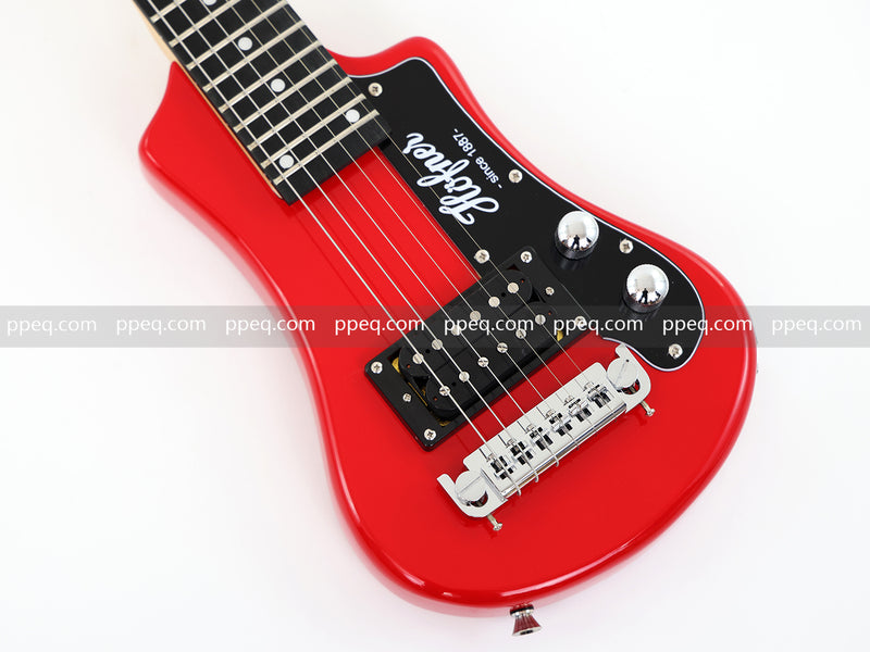 6-String Portable Short-Scale Electric Guitar with Red Glossy Finish (YMZ-264)