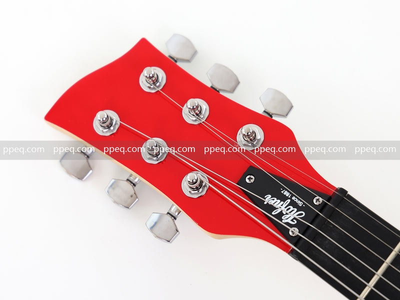 6-String Portable Short-Scale Electric Guitar with Red Glossy Finish (YMZ-264)