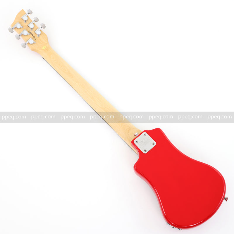 6-String Portable Short-Scale Electric Guitar with Red Glossy Finish (YMZ-264)