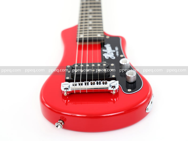 6-String Portable Short-Scale Electric Guitar with Red Glossy Finish (YMZ-264)