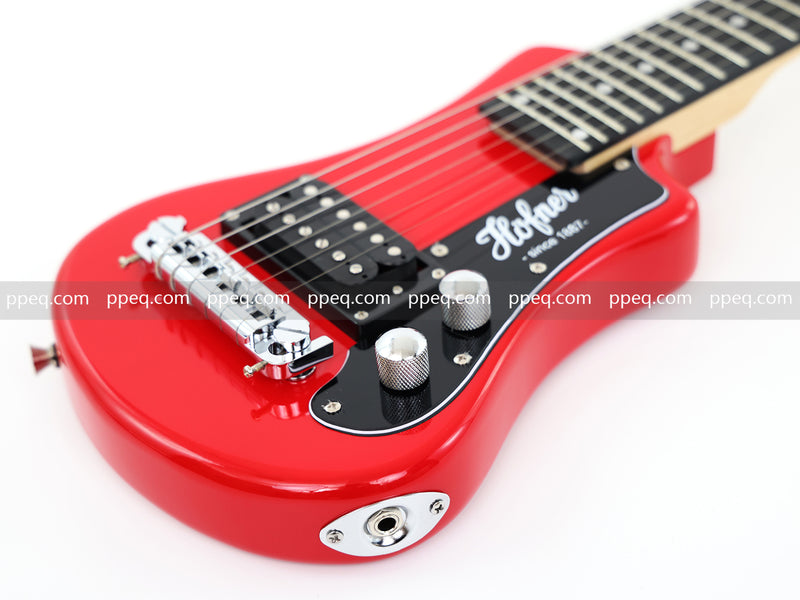 6-String Portable Short-Scale Electric Guitar with Red Glossy Finish (YMZ-264)