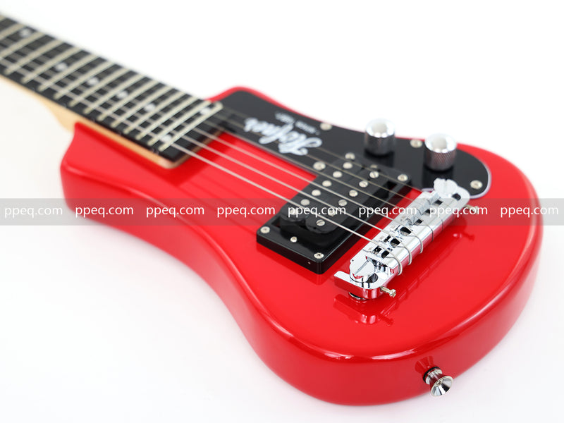 6-String Portable Short-Scale Electric Guitar with Red Glossy Finish (YMZ-264)