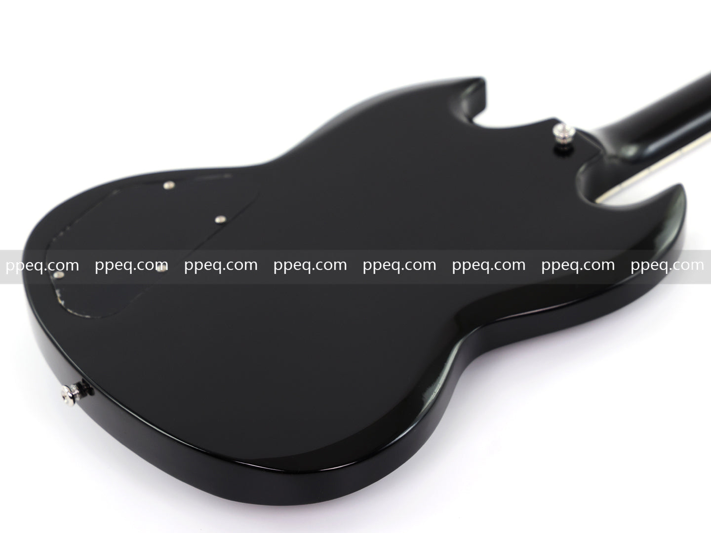 6-String SG-Style Electric Guitar with Gloss Black Finish (LYM-490