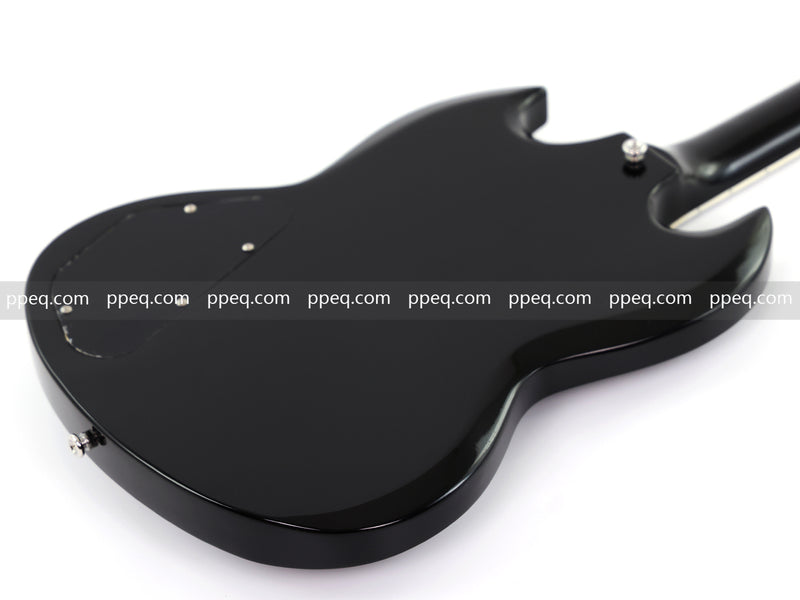 6-String SG-Style Electric Guitar with Gloss Black Finish (LYM-490-B, B Level)