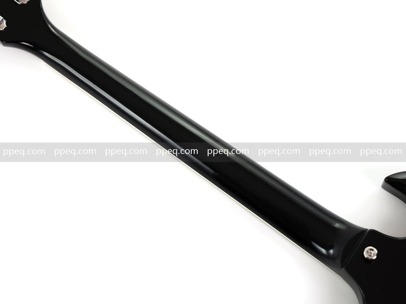 6-String SG-Style Electric Guitar with Gloss Black Finish (LYM-490-B, B Level)