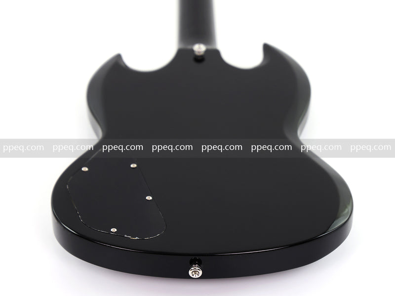 6-String SG-Style Electric Guitar with Gloss Black Finish (LYM-490-B, B Level)