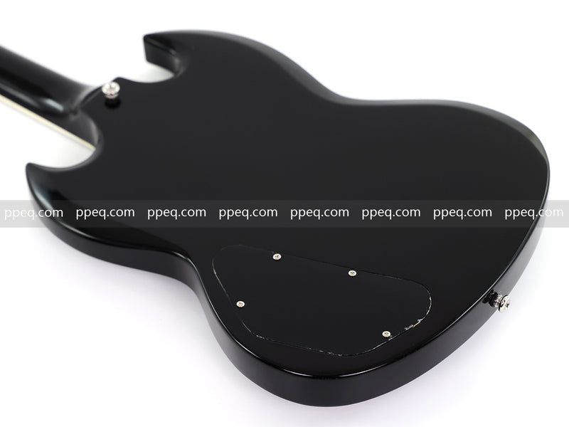 6-String SG-Style Electric Guitar with Gloss Black Finish (LYM-490-B, B Level)