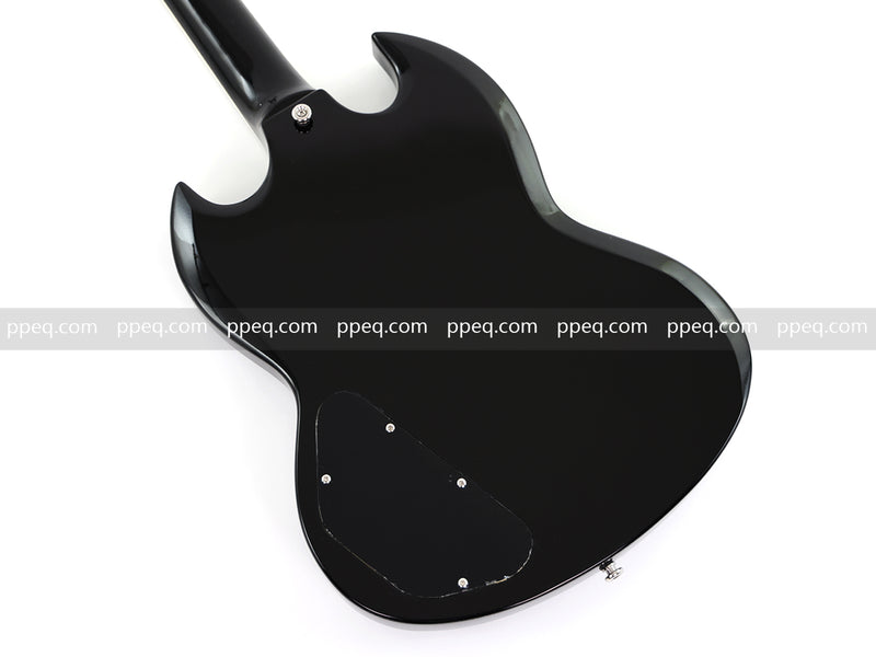 6-String SG-Style Electric Guitar with Gloss Black Finish (LYM-490-B, B Level)