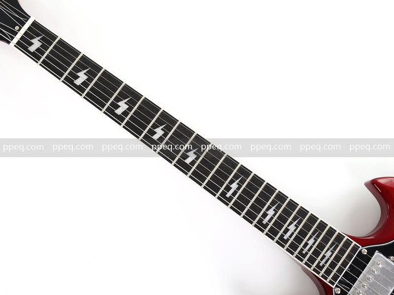 6-String SG-Style Electric Guitar with Gloss Cherry Red Finish (LYM-206)