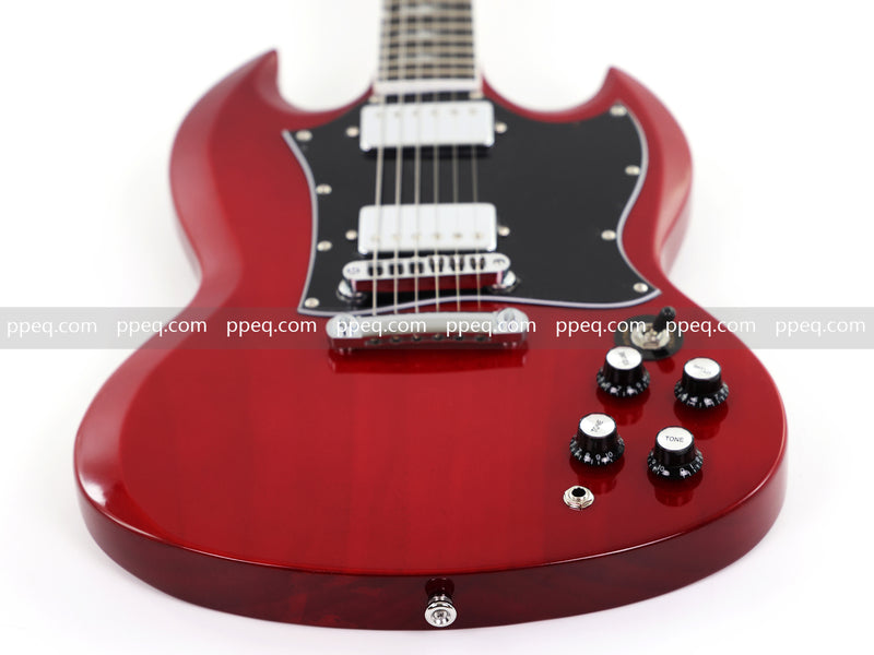 6-String SG-Style Electric Guitar with Gloss Cherry Red Finish (LYM-206)