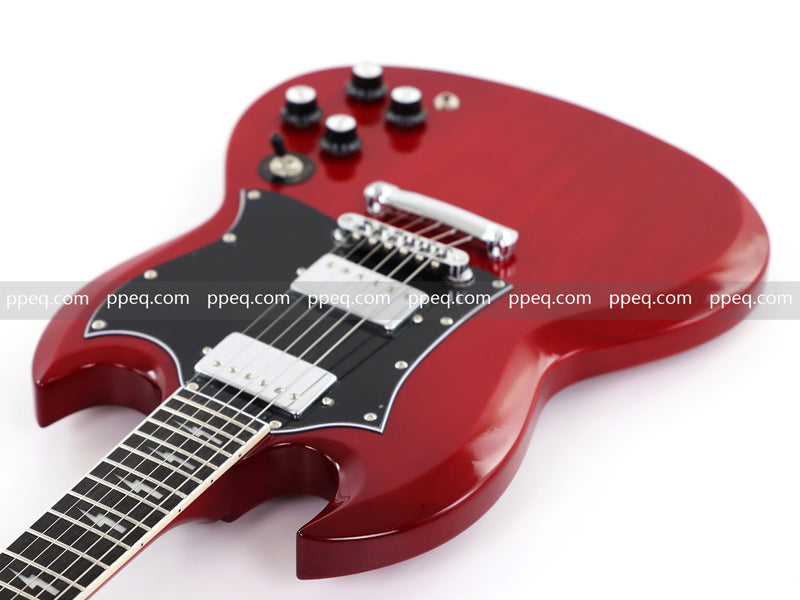 6-String SG-Style Electric Guitar with Gloss Cherry Red Finish (LYM-206)