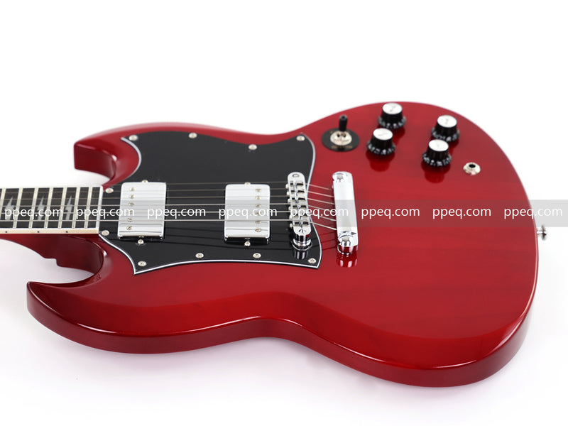 6-String SG-Style Electric Guitar with Gloss Cherry Red Finish (LYM-206)