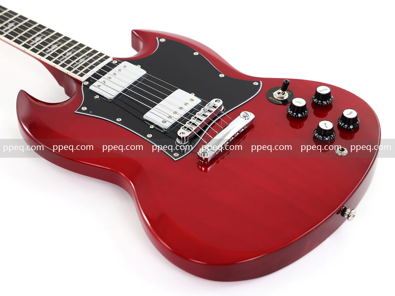 6-String SG-Style Electric Guitar with Gloss Cherry Red Finish (LYM-206)