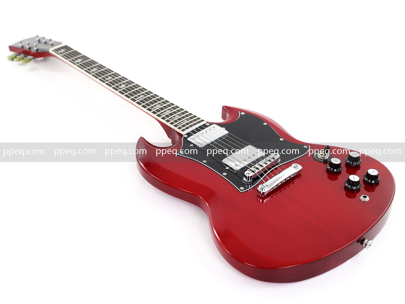 6-String SG-Style Electric Guitar with Gloss Cherry Red Finish (LYM-206)