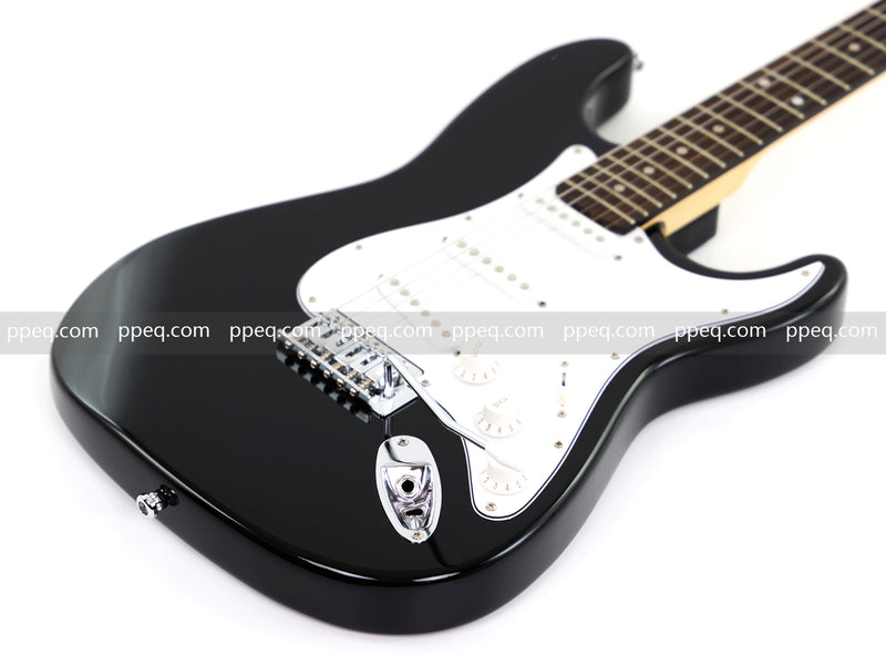 6-String ST-Style Electric Guitar with Gloss Black Finish (HY-2561)