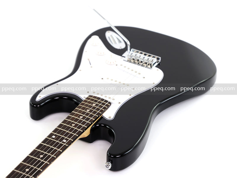 6-String ST-Style Electric Guitar with Gloss Black Finish (HY-2561)