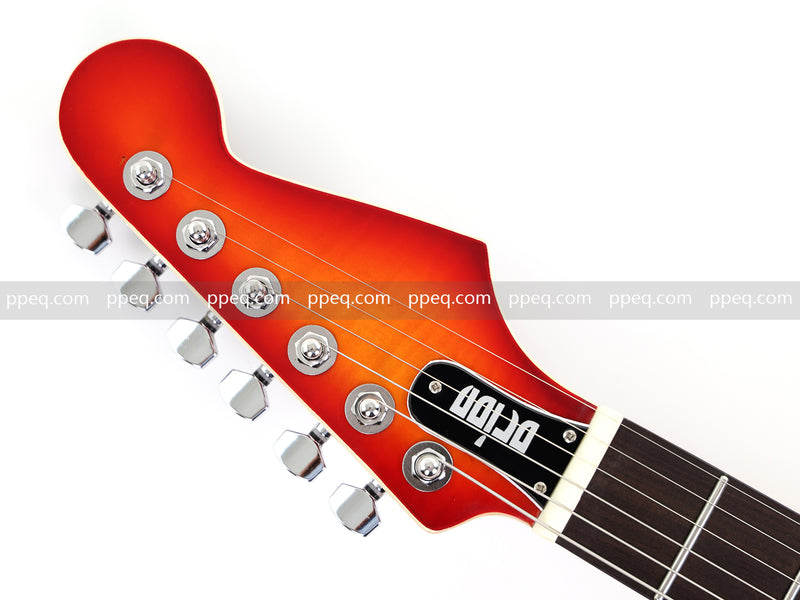 6-String ST-Style Neck-Through Electric Guitar with Gloss Cherry Sunburst Finish (11759, Limited Edition)