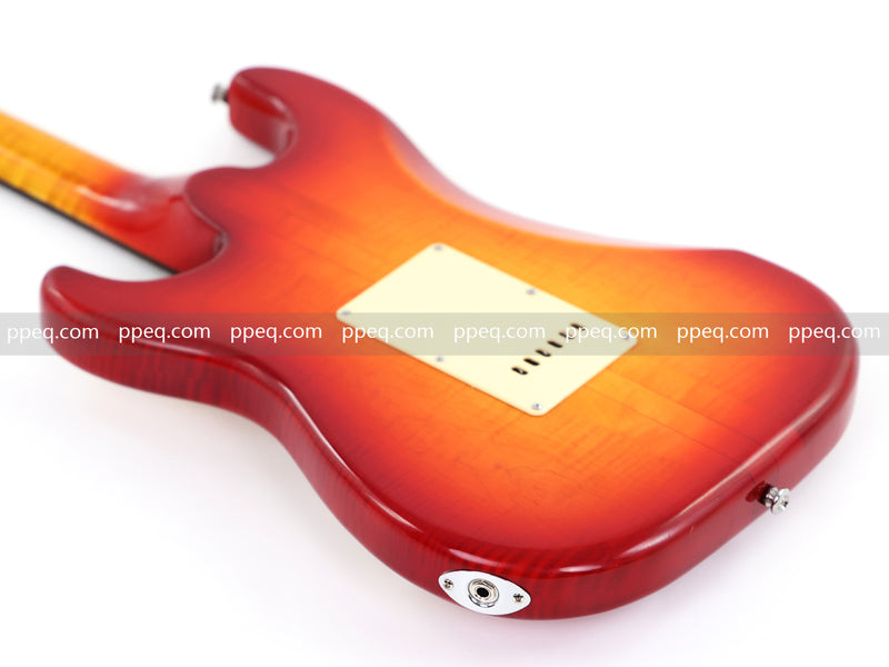 6-String ST-Style Neck-Through Electric Guitar with Gloss Cherry Sunburst Finish (11759, Limited Edition)