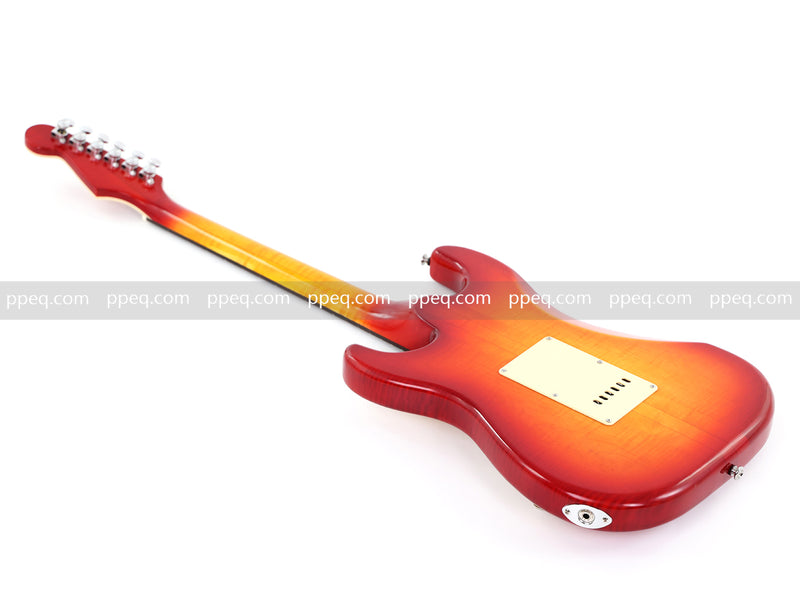 6-String ST-Style Neck-Through Electric Guitar with Gloss Cherry Sunburst Finish (11759, Limited Edition)