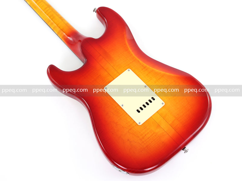 6-String ST-Style Neck-Through Electric Guitar with Gloss Cherry Sunburst Finish (11759, Limited Edition)