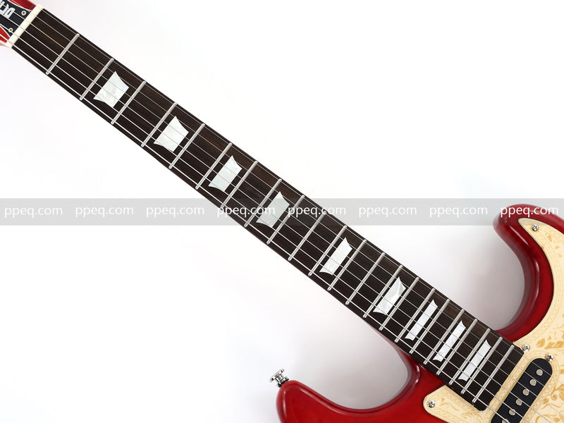 6-String ST-Style Neck-Through Electric Guitar with Gloss Cherry Sunburst Finish (11759, Limited Edition)