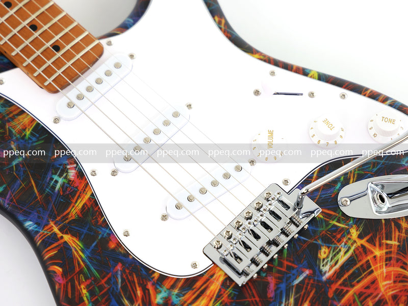 6-String ST-Style PC Body Electric Guitar with Matte Hydrographic Graphic Finish (XST-303)