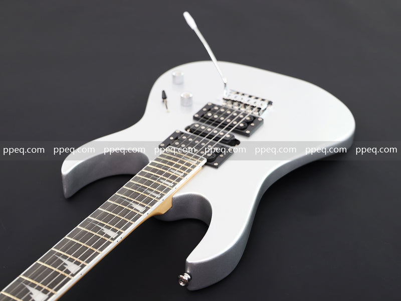 6-String Silver Metallic Finish Electric Guitar with Single-Direction Tremolo (YMZ-266)