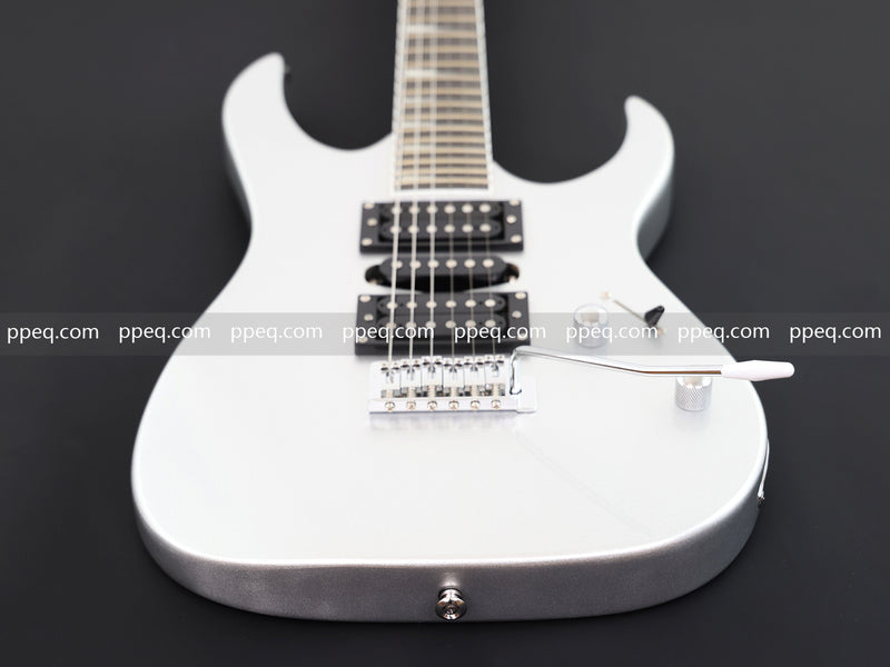 6-String Silver Metallic Finish Electric Guitar with Single-Direction Tremolo (YMZ-266)