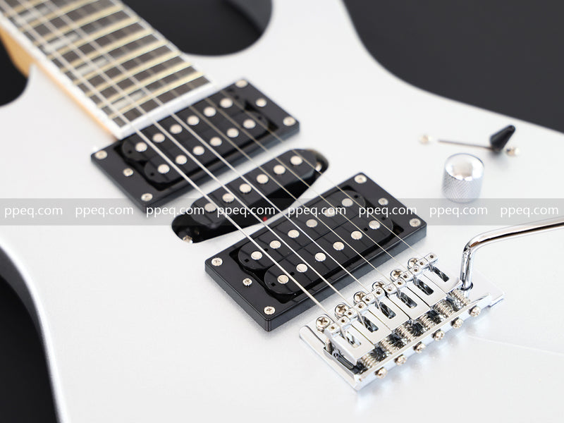 6-String Silver Metallic Finish Electric Guitar with Single-Direction Tremolo (YMZ-266)