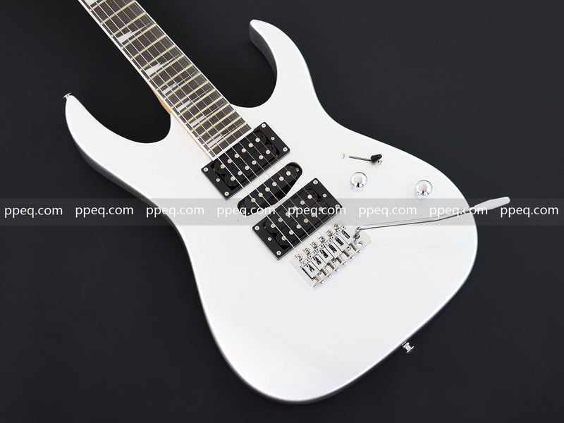6-String Silver Metallic Finish Electric Guitar with Single-Direction Tremolo (YMZ-266)
