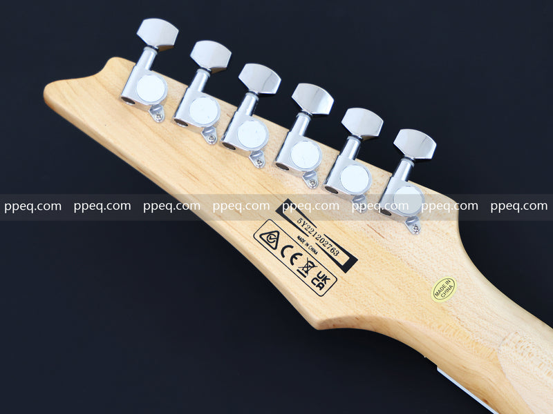 6-String Silver Metallic Finish Electric Guitar with Single-Direction Tremolo (YMZ-266)