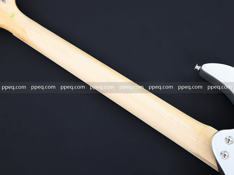 6-String Silver Metallic Finish Electric Guitar with Single-Direction Tremolo (YMZ-266)